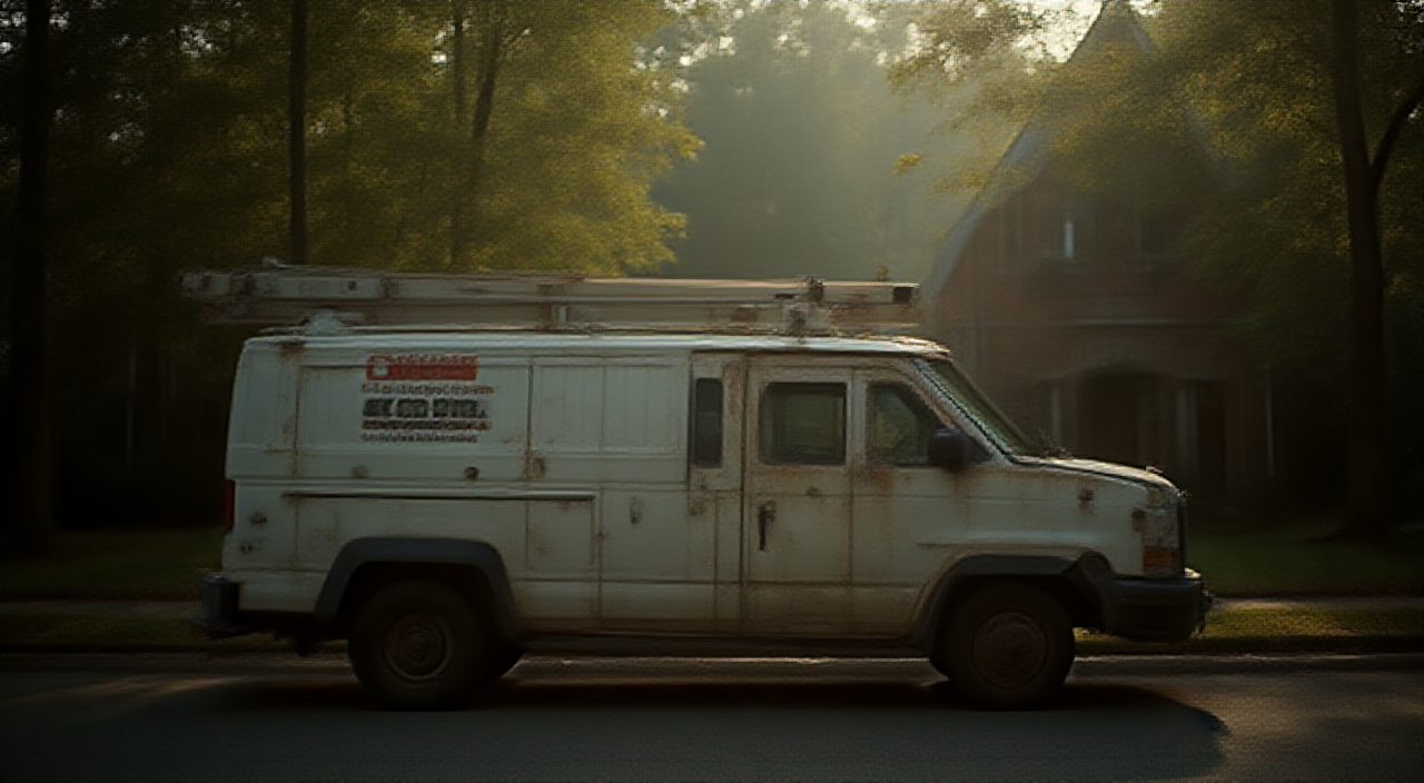 service van in atlanta urban neighborhood