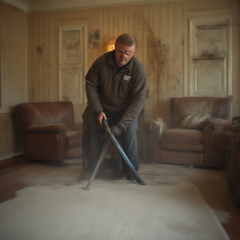 Carpet Cleaning operator at work
