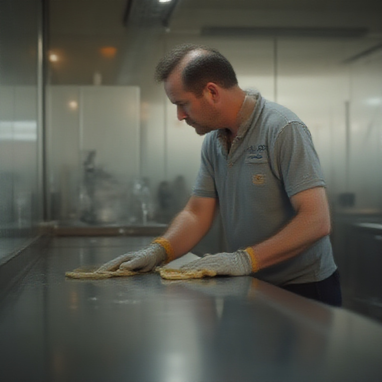 Cleaning operator at work