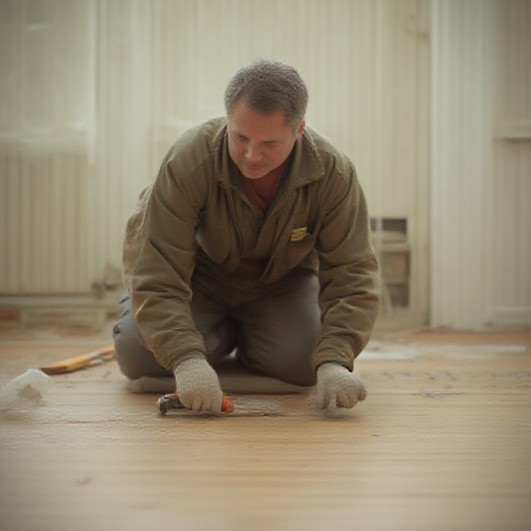 Flooring operator working on a real residential service call