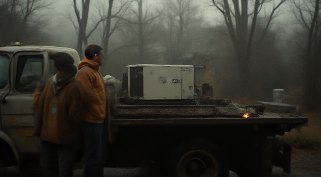 generators service truck or van at a residential job site