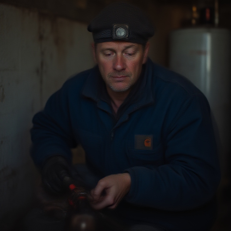Plumbing operator at work