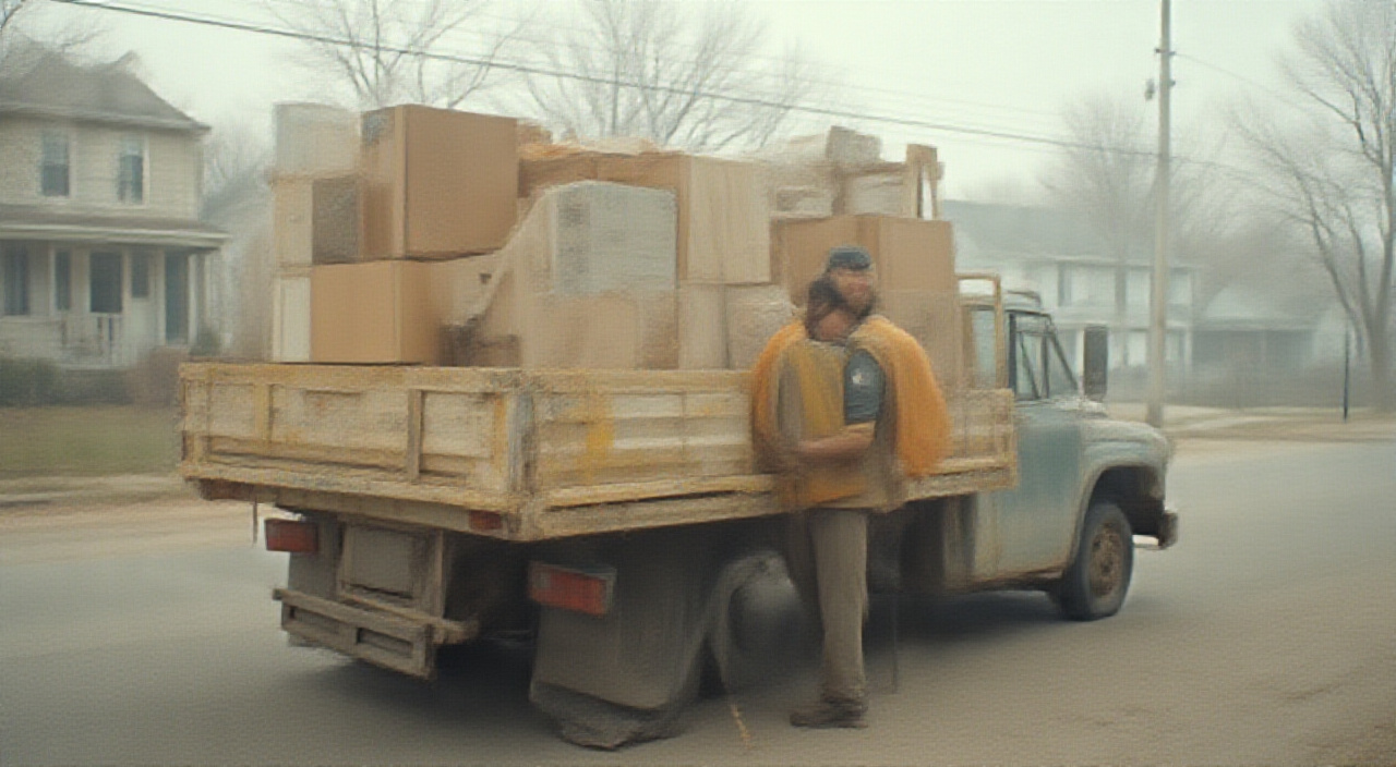 remodeling service truck or van at a residential job site