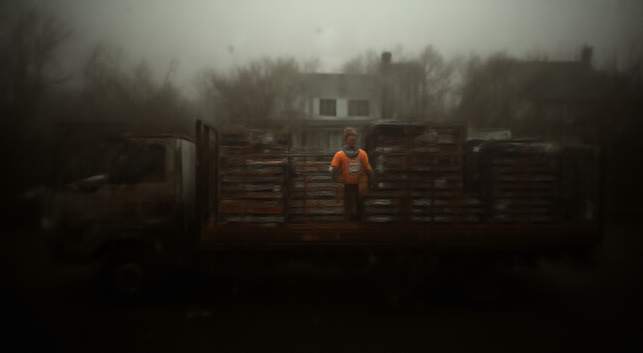 solar service truck or van at a residential job site