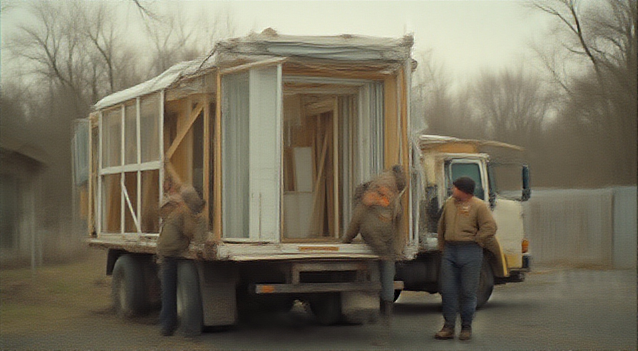 sunrooms service truck or van at a residential job site