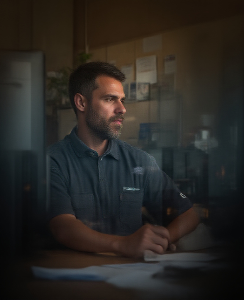 operator reviewing pipeline on monitors